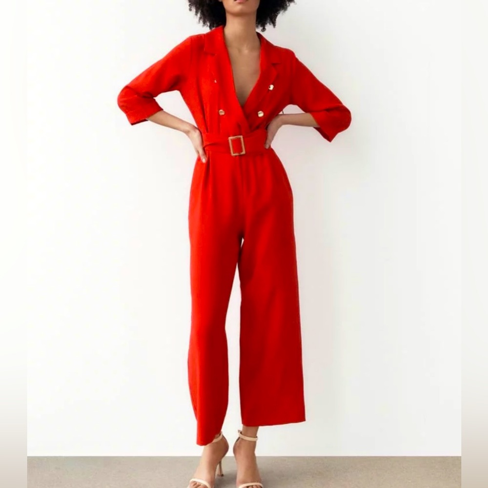 Zara Belted Wrap Jumpsuit